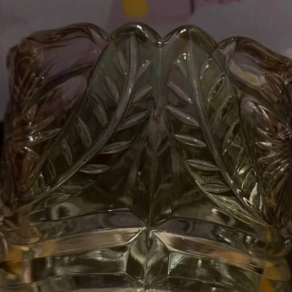 Vintage Vase Elegant Clear Lead Crystal‎ with light tint on Rose/petals
